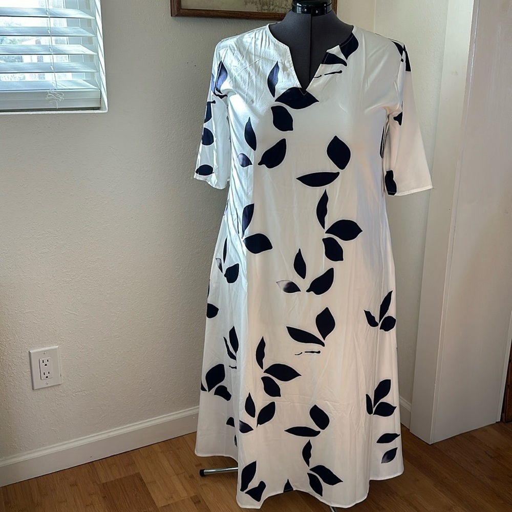 Beautiful White and Navy Dress